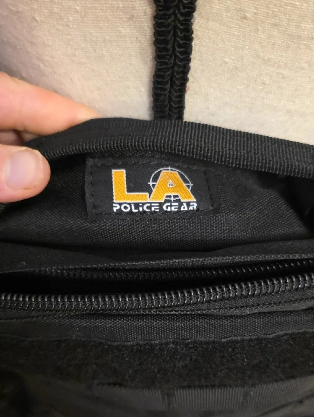 NWT LA Police Gear Black Zombie Hunter Tactical Messenger Bag W Detachable Pouch